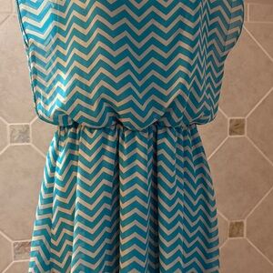 Blue and White Chevron Dress